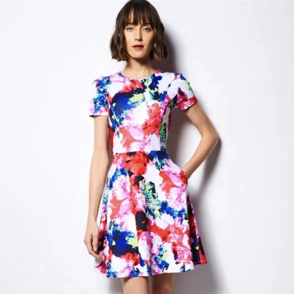 Milly Colorful Floral Midi Dress